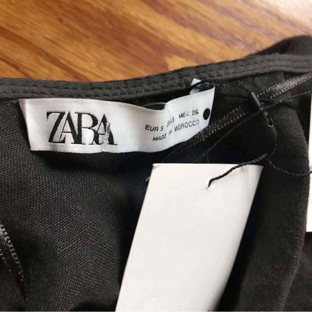 Zara Dark Gray Linen Sleeveless Top NWT - Picture 4 of 4